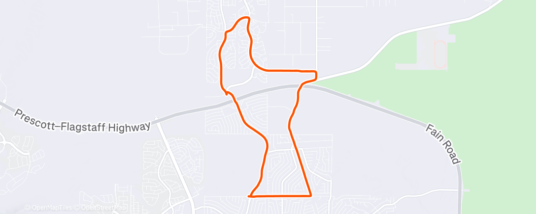 Map of the activity, Road run