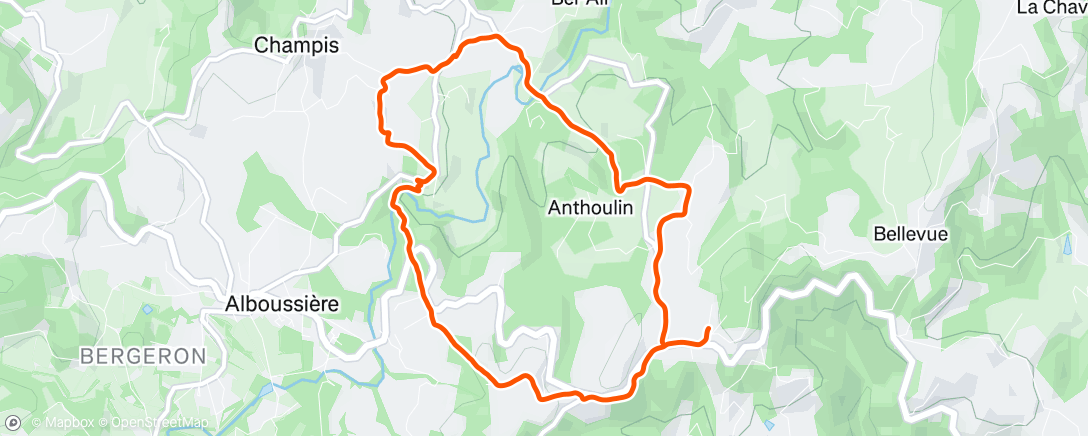 Map of the activity, Course à pied le matin