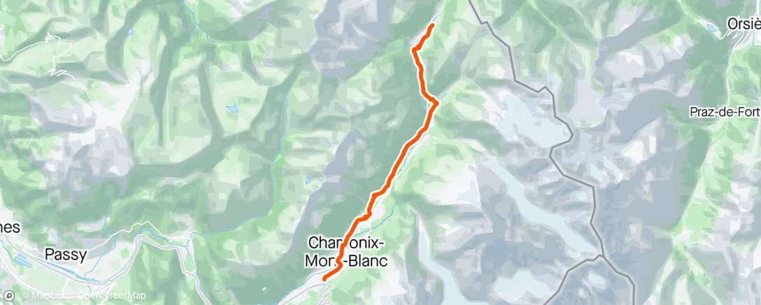 Map of the activity, Chamonix Day 3