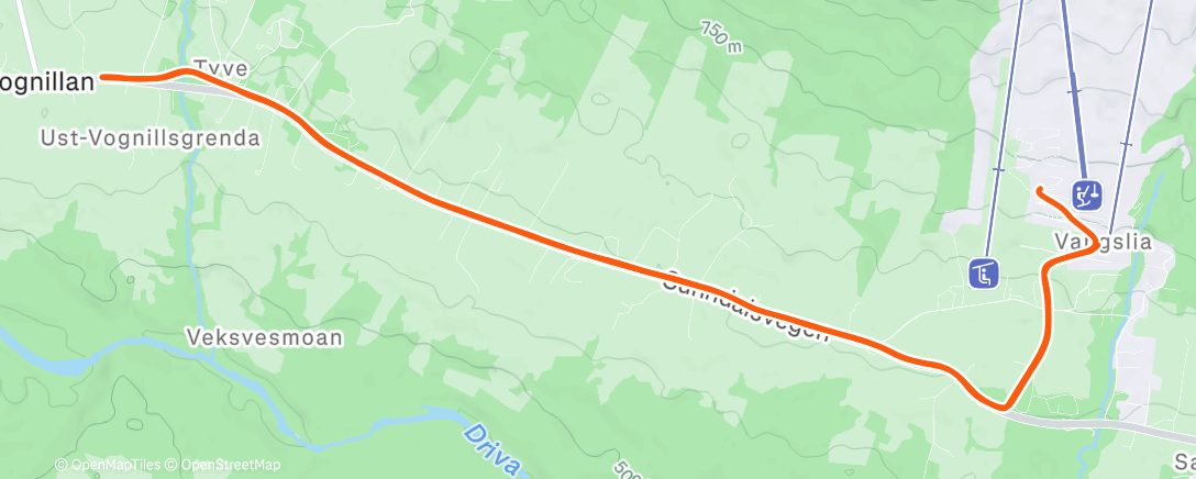 Map of the activity, Afternoon Run