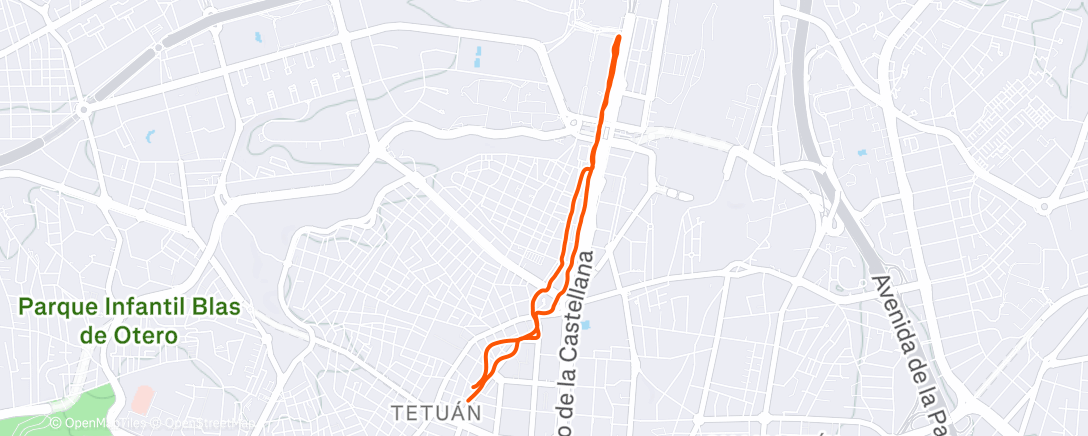 Map of the activity, Afternoon Run