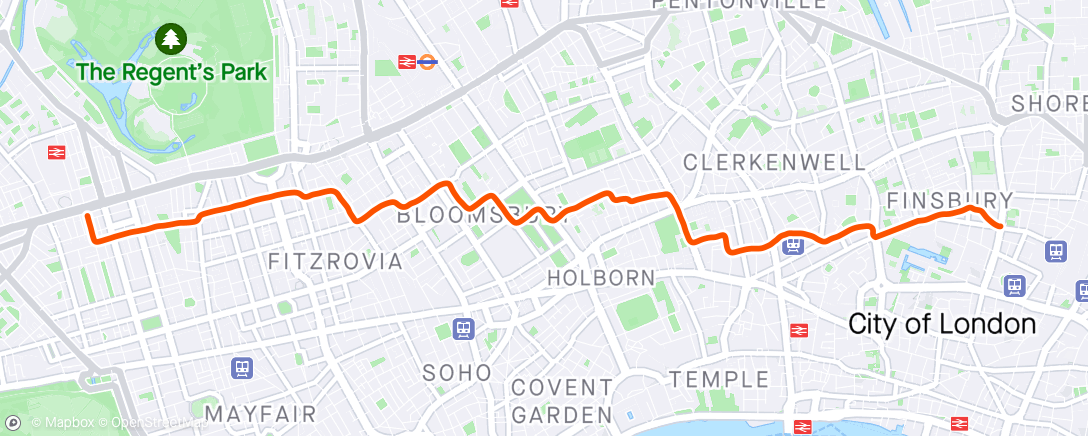 Map of the activity, Overcast Morning City Ride