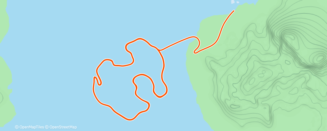 Карта физической активности (Zwift - Group Ride: GXY SURGE [1.6-2.5wkg] – CAT D (D) on Volcano Circuit CCW in Watopia)