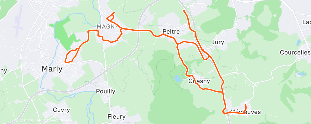 Map of the activity, Sortie vélo dans l'après-midi du lundi ☀️☀️☀️