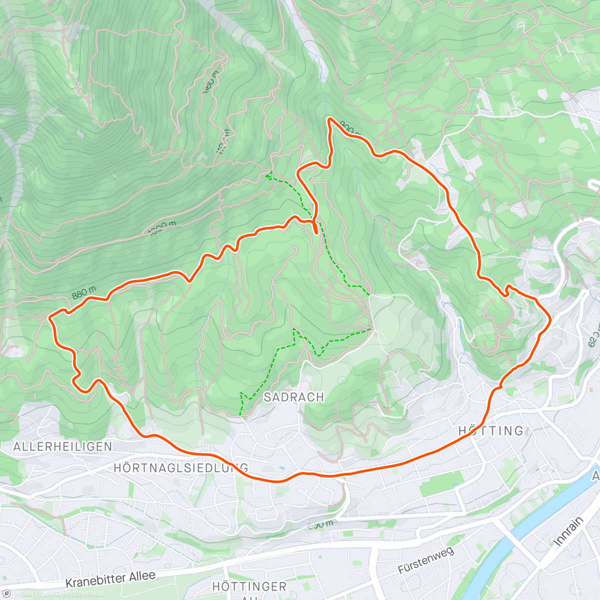 Map of the activity, Running Innsbruck I