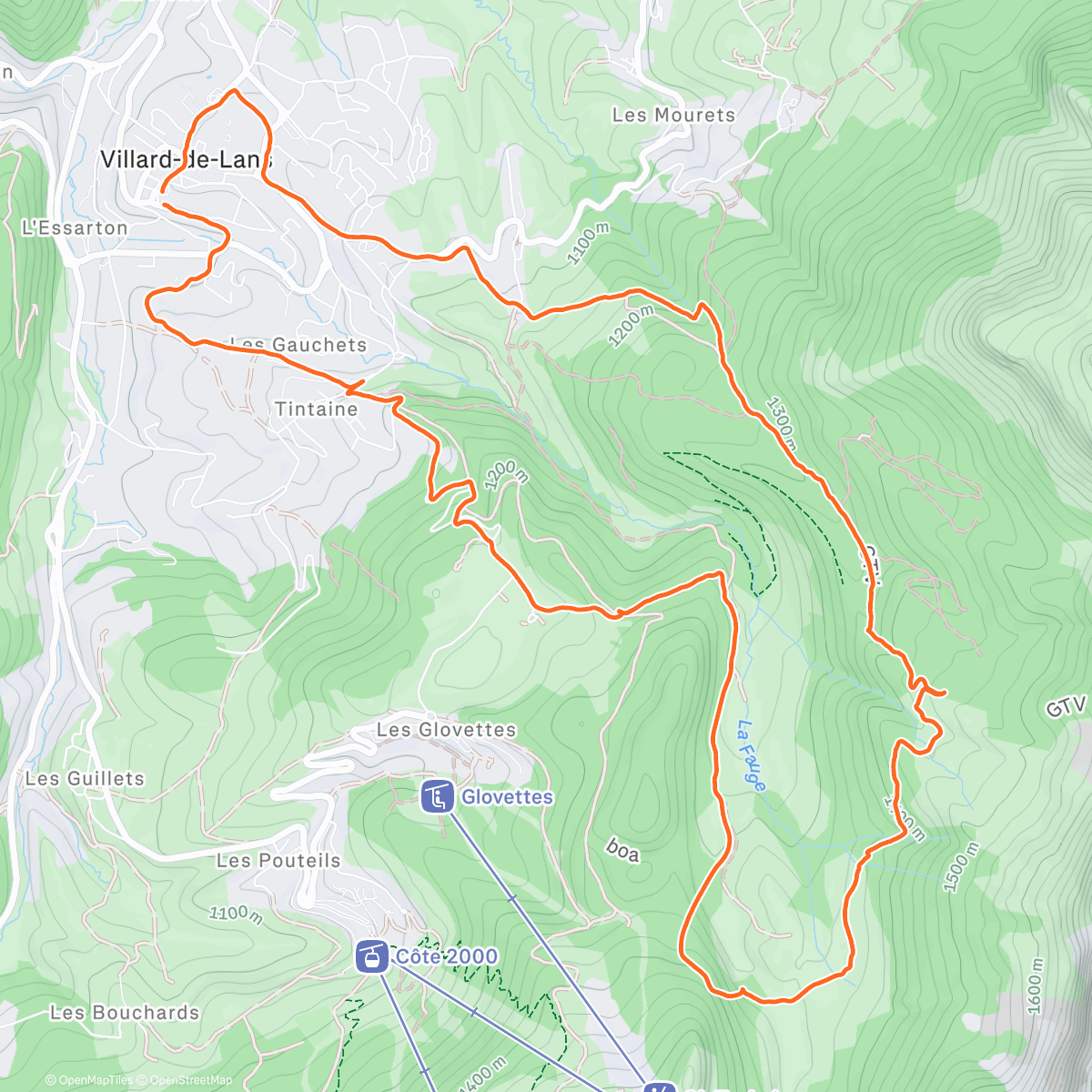 Карта физической активности (Cabane de Roybon)