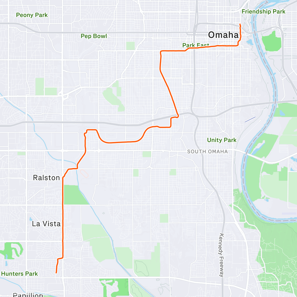 Map of the activity, Omaha [20260110]: Qwest Center Memorial Run
