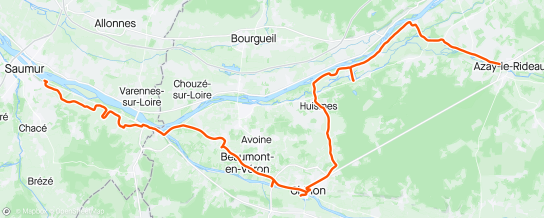 Map of the activity, Azay le Rideau - Chinon - Saumur