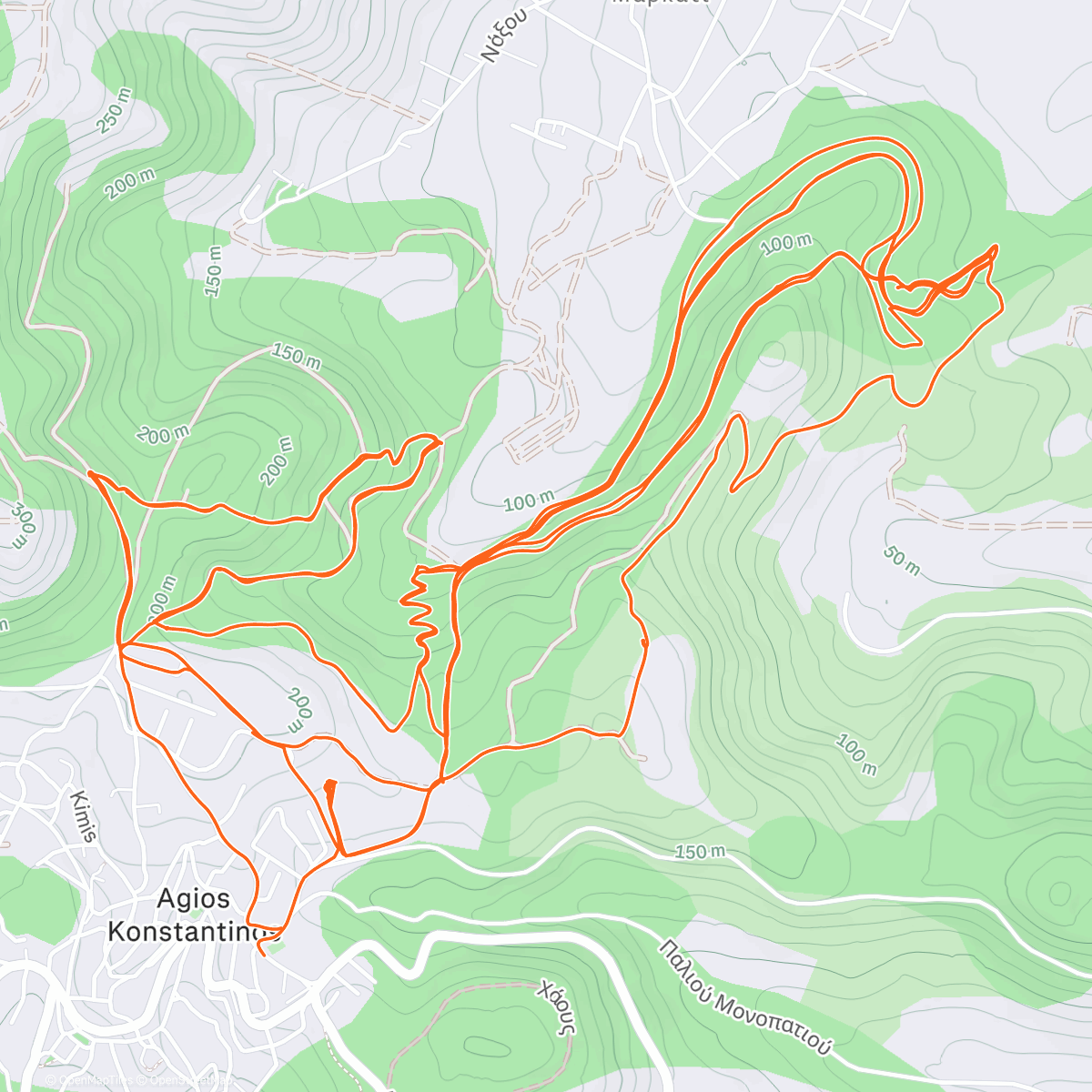 Map of the activity, Lavrio with jesus! The 'wind' takes it all!