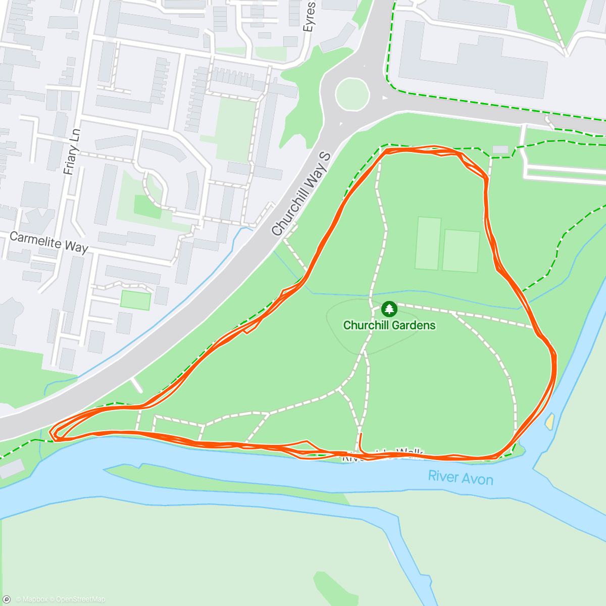 Map of the activity, Salisbury Park Run
