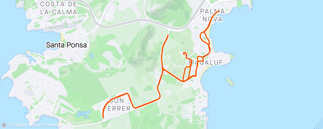 Map of the activity, Magaluf half marathon