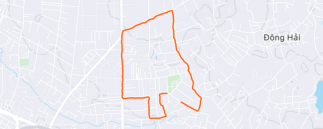 Map of the activity, Evening Run