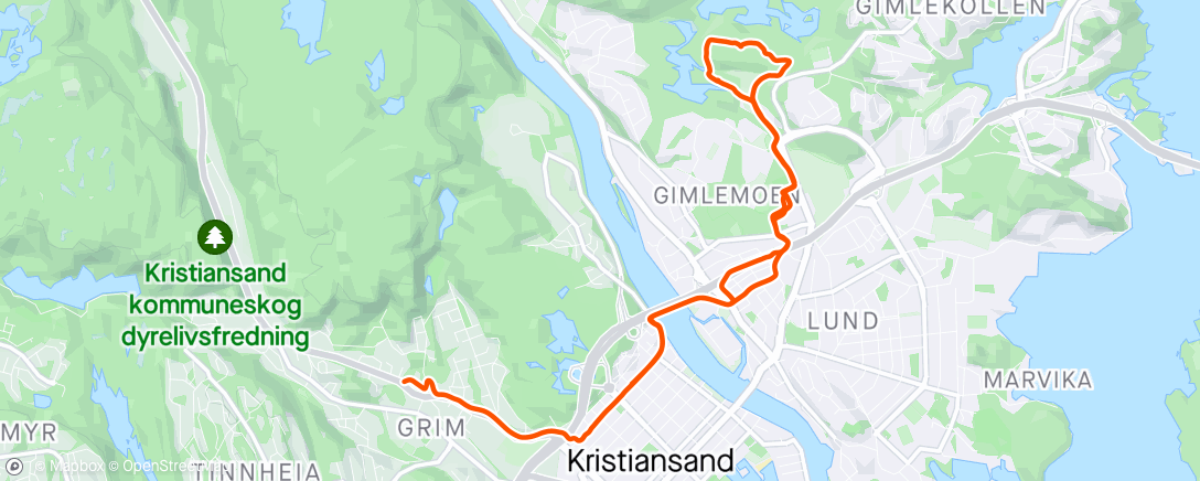 Map of the activity, Årets første KCK terreng trening 🙌🏻