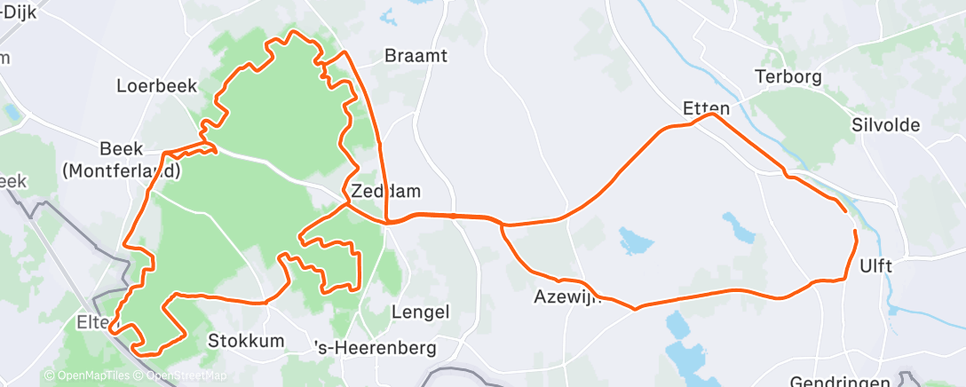 Map of the activity, Ochtendrit op mountainbike