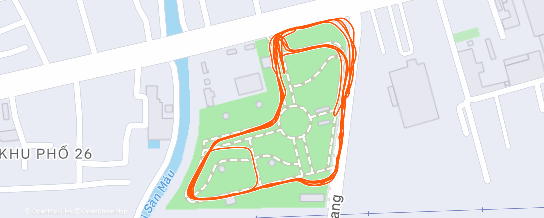 Map of the activity, Afternoon Run
