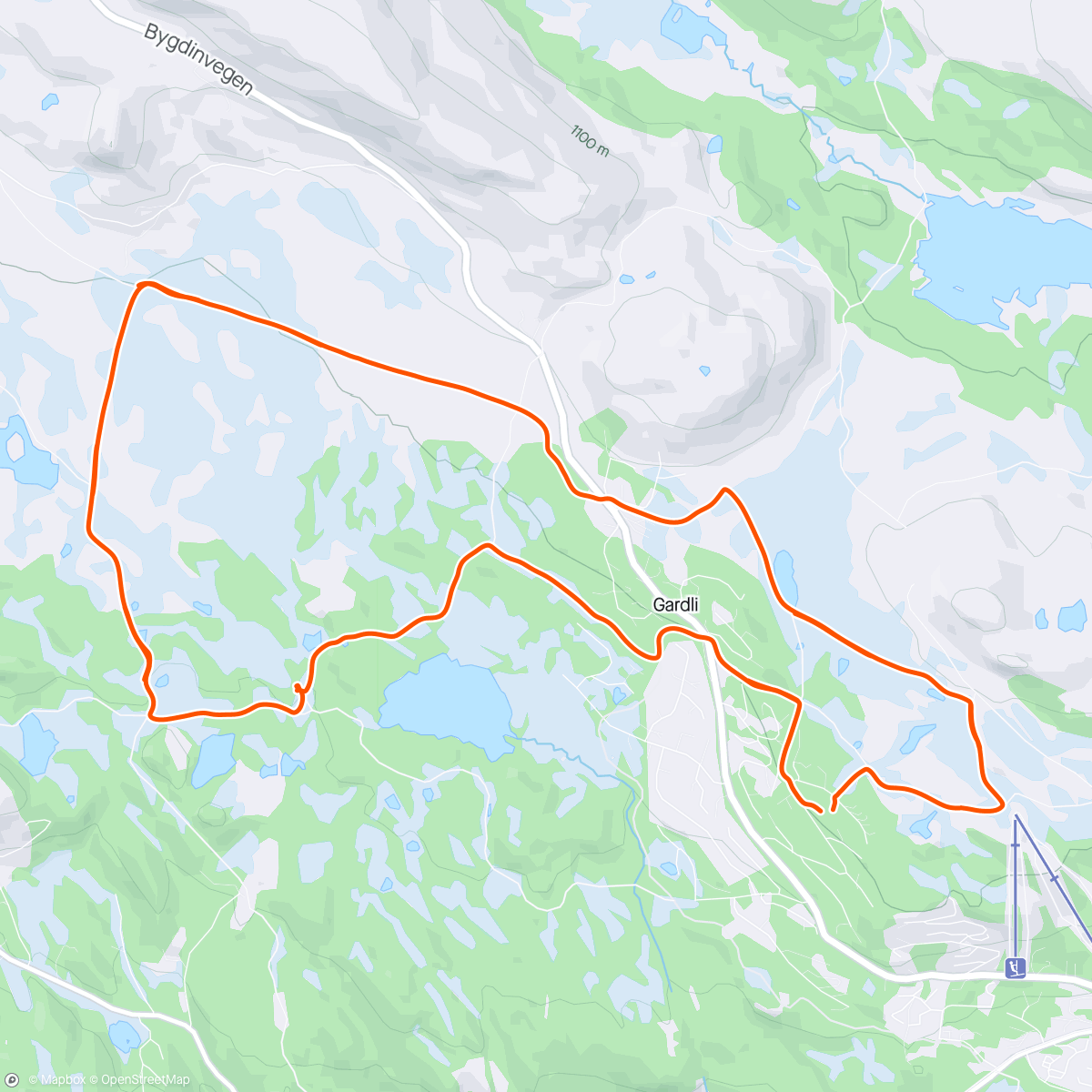 Map of the activity, Påskeskitur Smørkollen