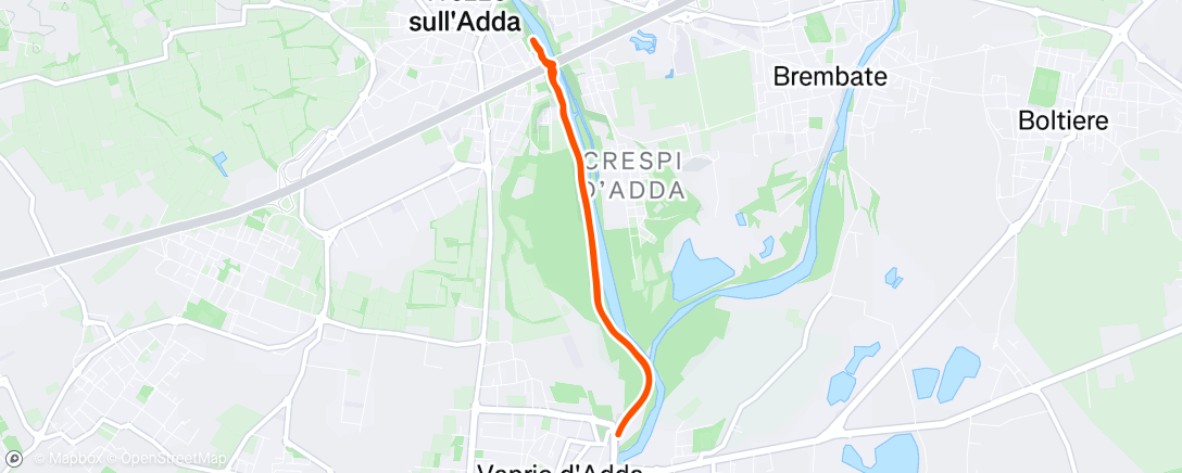 Map of the activity, Corsa pomeridiana