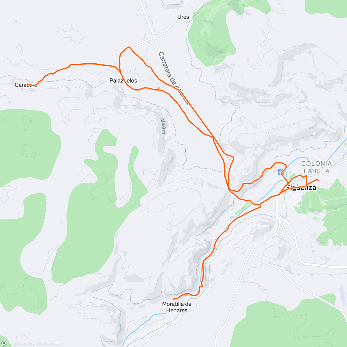 Map of the activity, Check-ride Carabias Palazuelos Moratilla Gustos