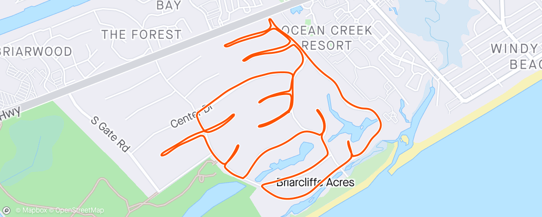 Map of the activity, Myrtle Beach Run