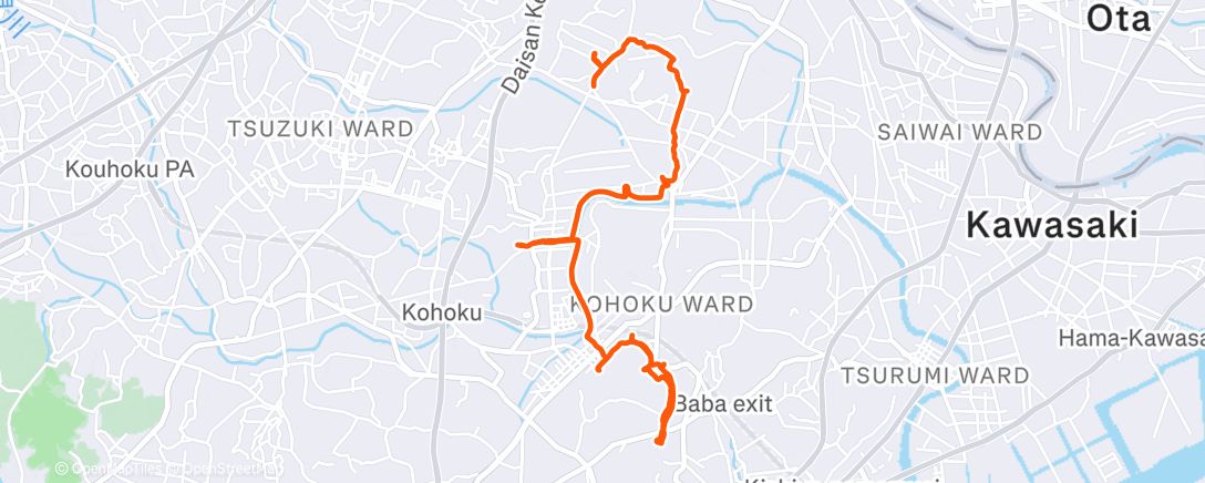Map of the activity, Lunch Run