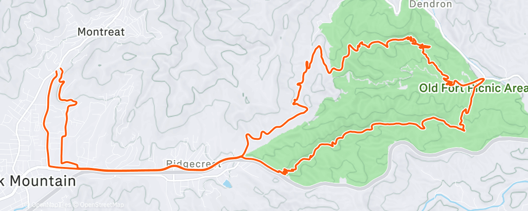 Map of the activity, Afternoon Mountain Bike Ride