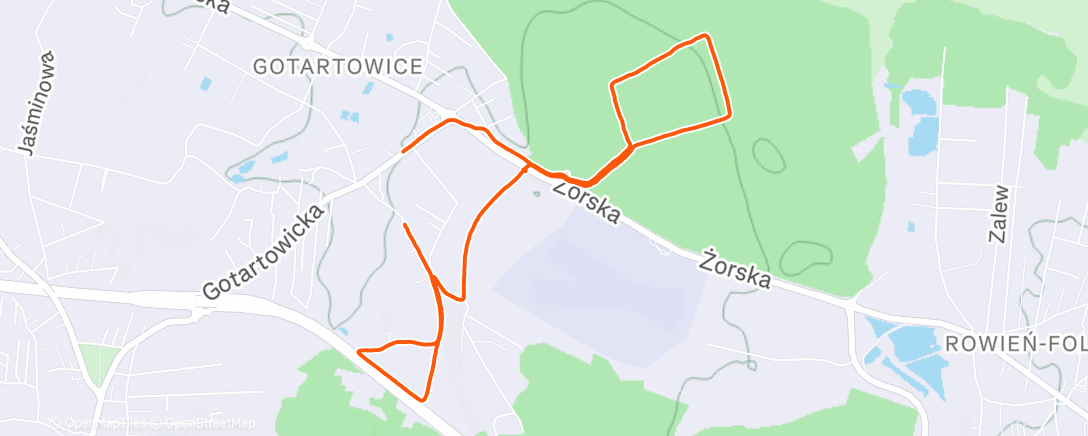 Map of the activity, Afternoon Run