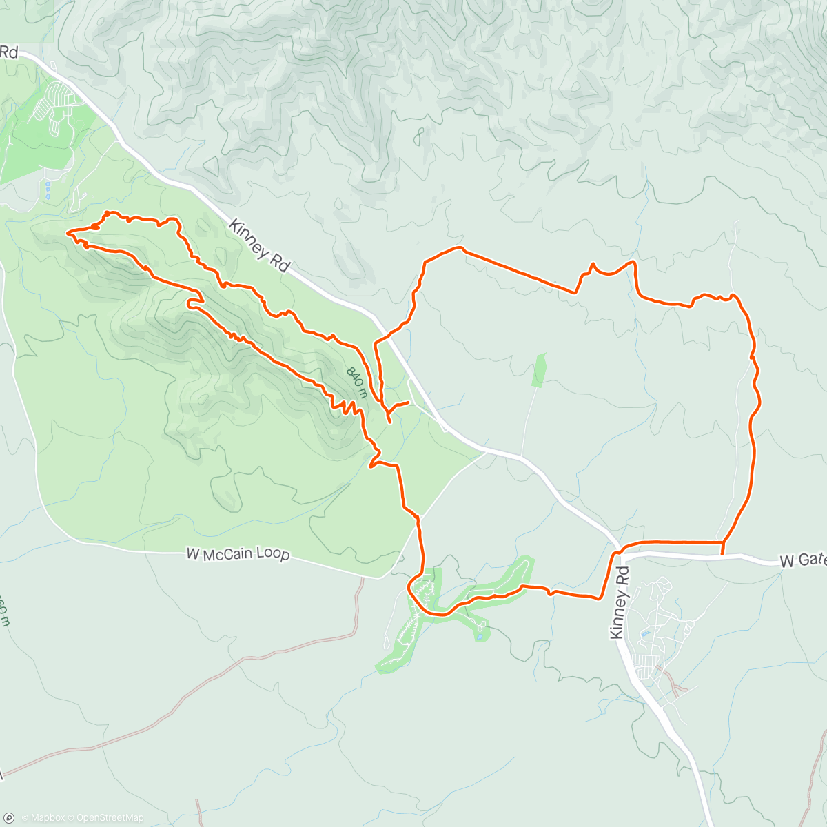 Map of the activity, Brown Mountain Bike Ride