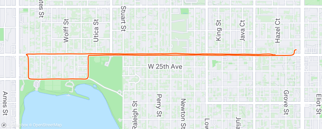 Map of the activity, Evening Ride