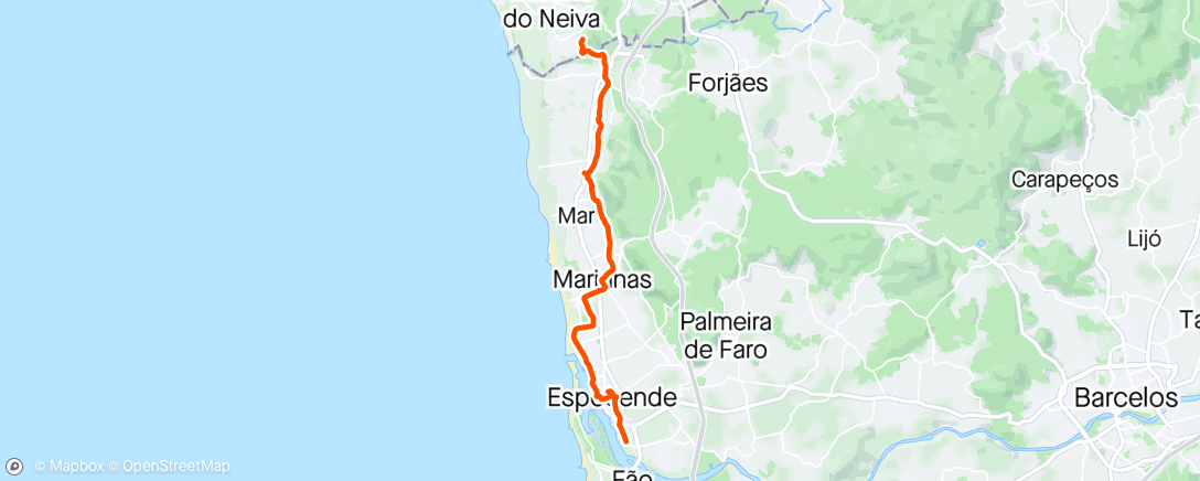 Map of the activity, Fao-Castelo do neiva