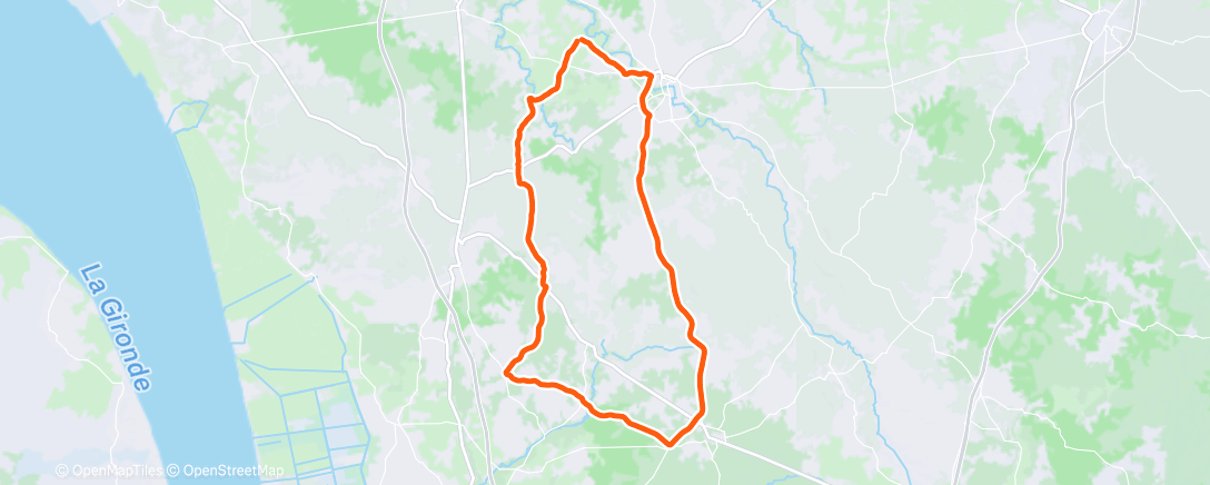 Map of the activity, Sortie vélo le matin