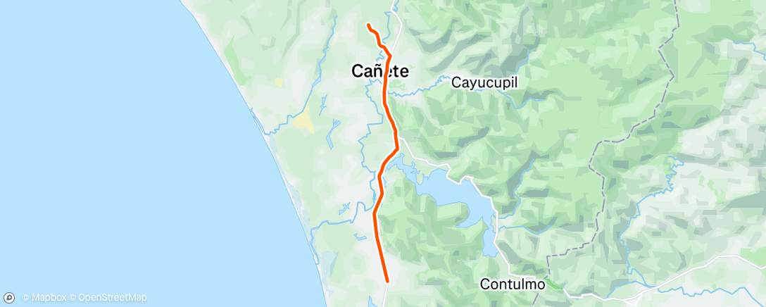 Map of the activity, Vuelta en bicicleta para grava a la hora del almuerzo