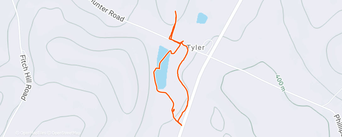 Map of the activity, A sunny snowy walk to the office, and over the ice!