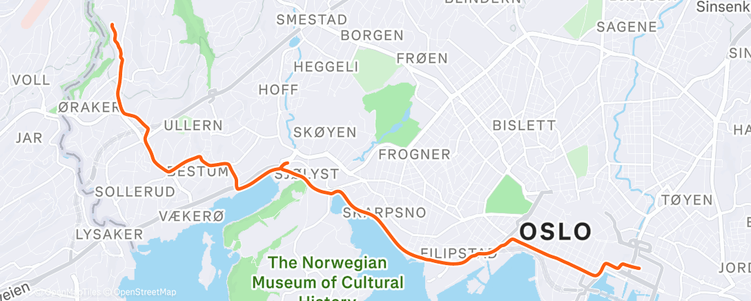 Map of the activity, Afternoon Ride