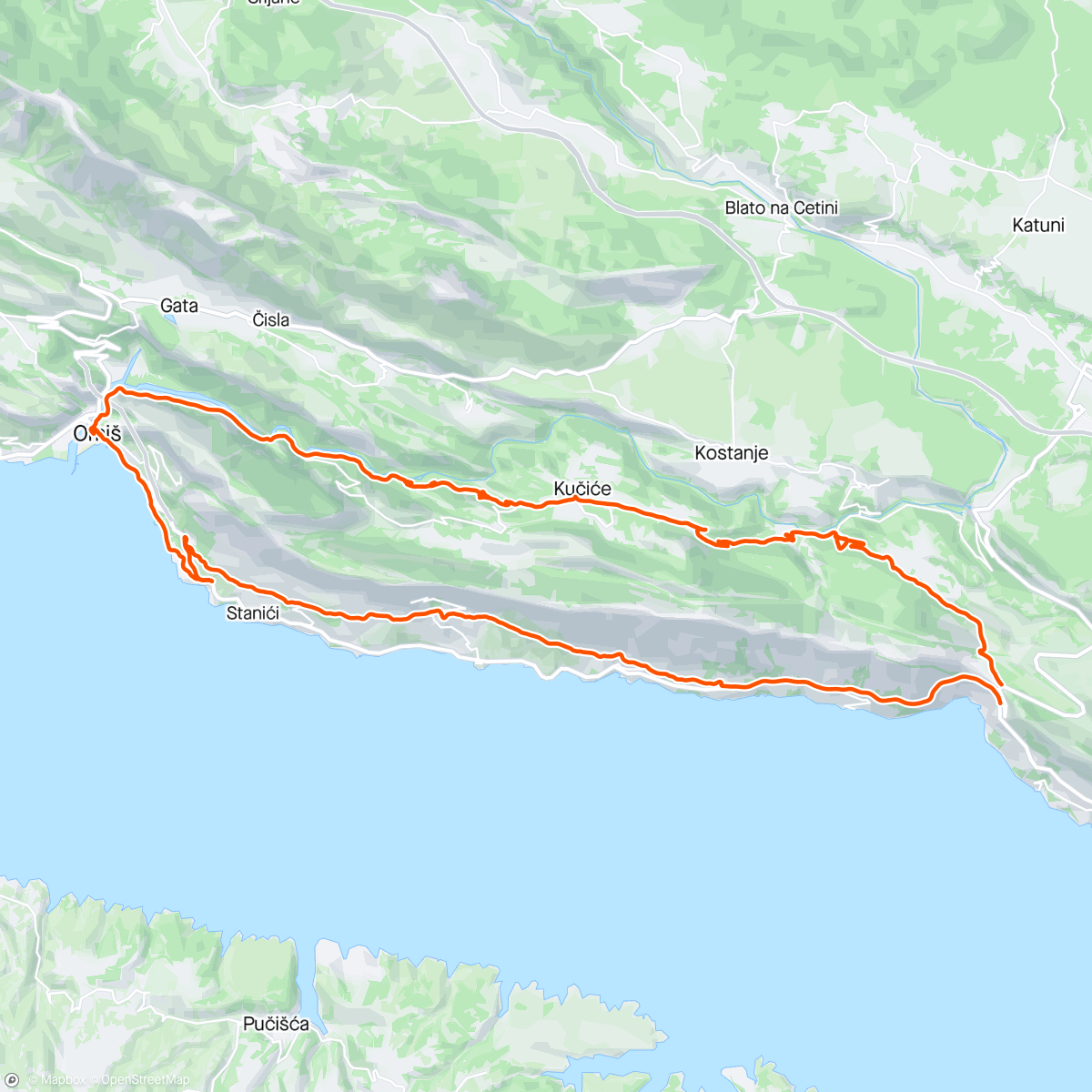Mapa de la actividad, RIEDLER Reisen Dalmatien Tag-4