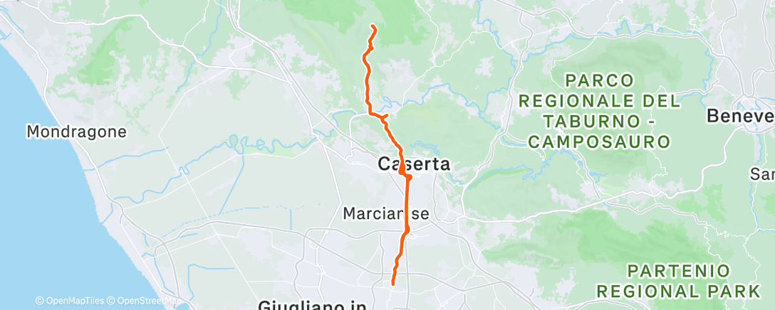 Map of the activity, Pedalata mattutina
