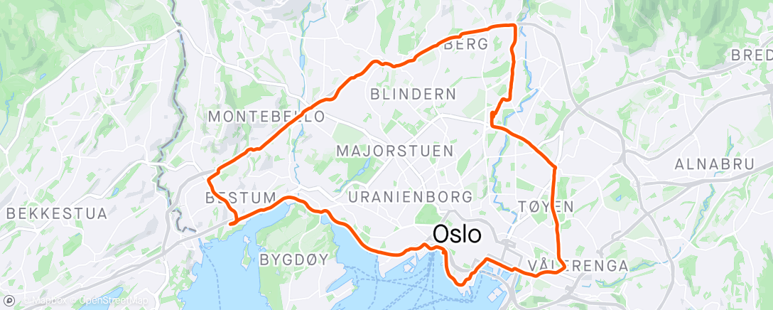 Map of the activity, Lunch Ride - Oslorunden på gravel'n... 🚴‍♂️☀️😎