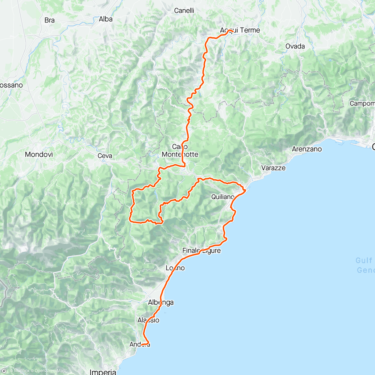 Map of the activity, Giro d’Italia stage 4