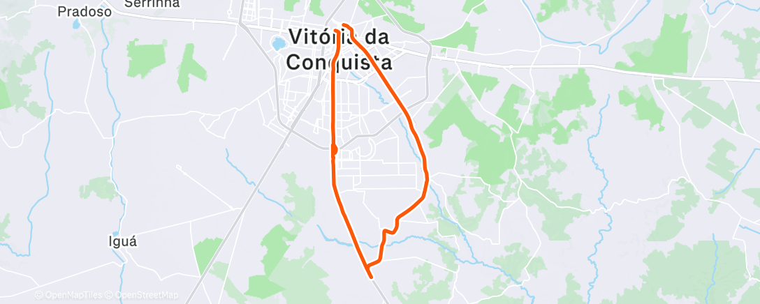 Map of the activity, Pedalada matinal