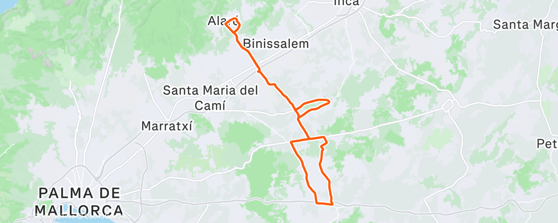 Map of the activity, Bicicleta a la hora del almuerzo