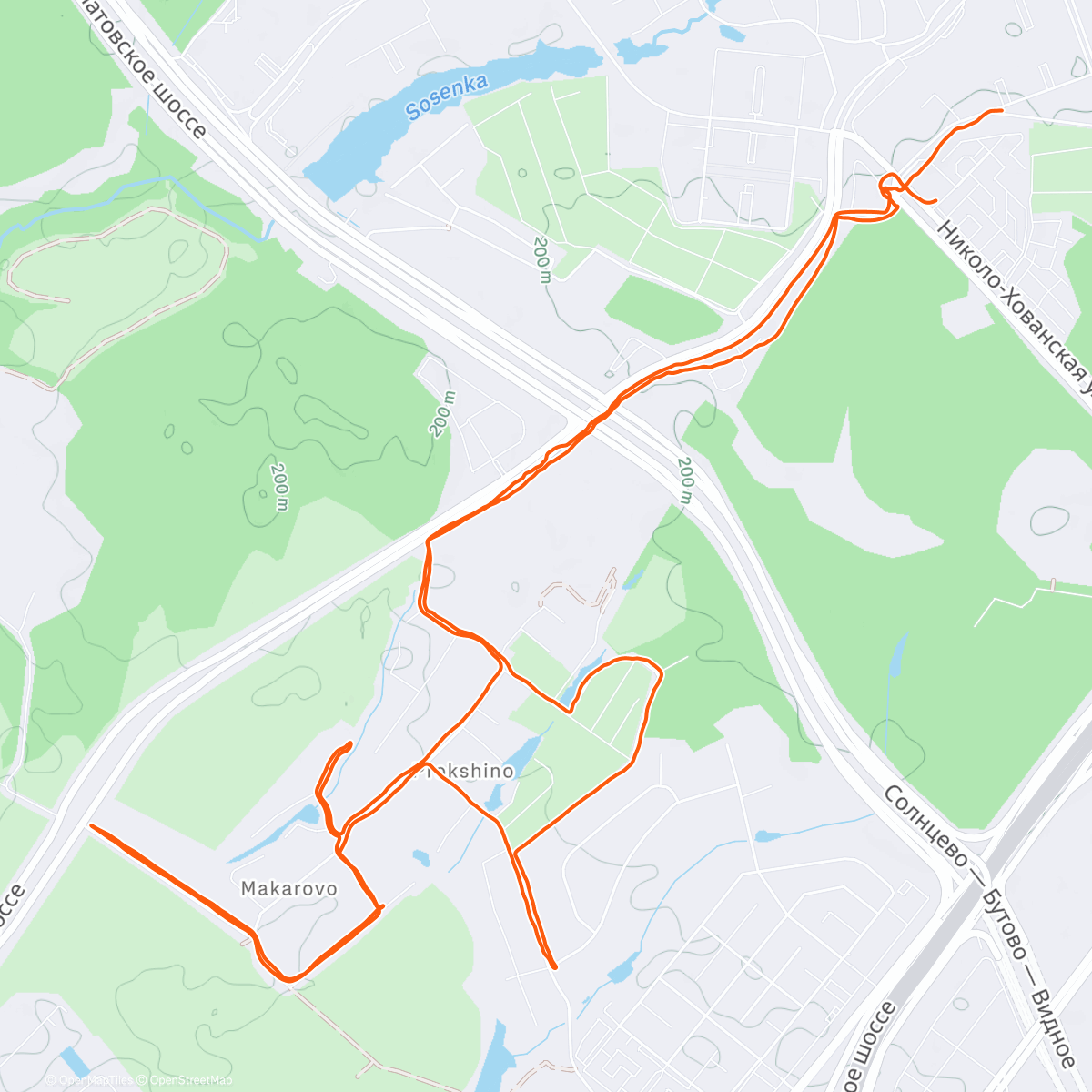 Map of the activity, Morning Run
