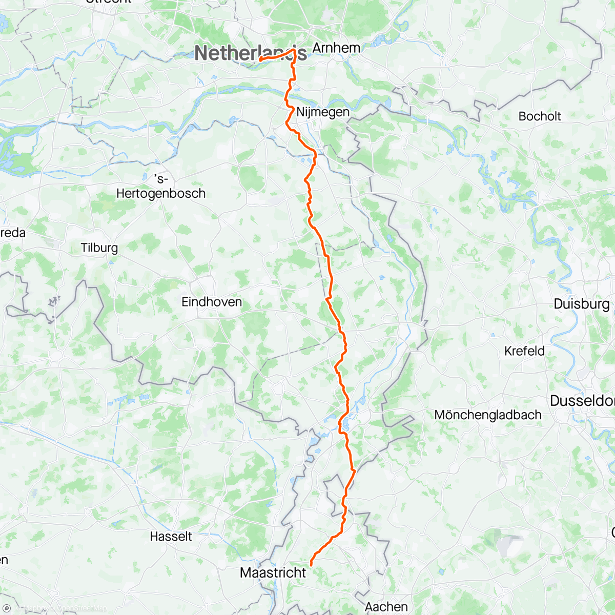 Map of the activity, Wageningen-Valkenburg