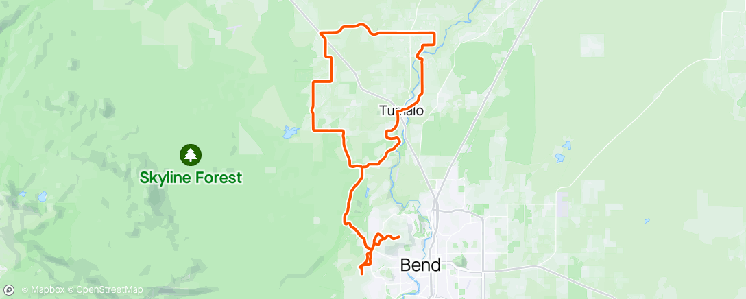 Map of the activity, Tumalo intervals ☀️