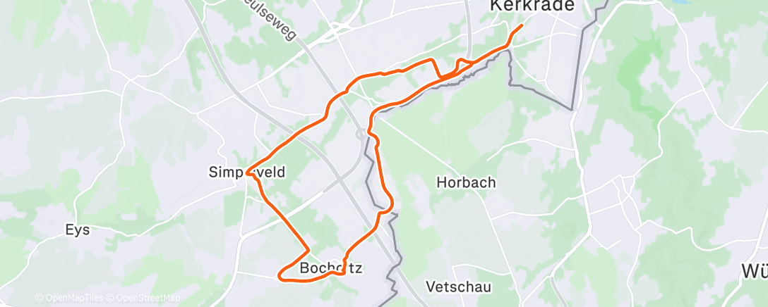 Map of the activity, Namiddagrit op e-bike