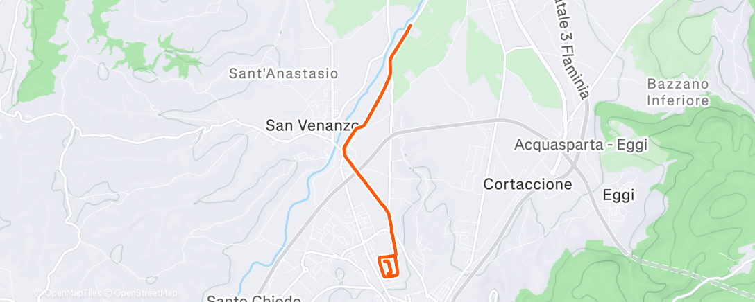 Map of the activity, 50' Easy + 12' in progressione