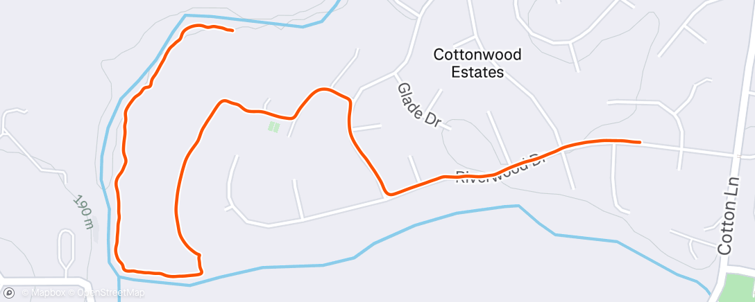 Map of the activity, Afternoon Run