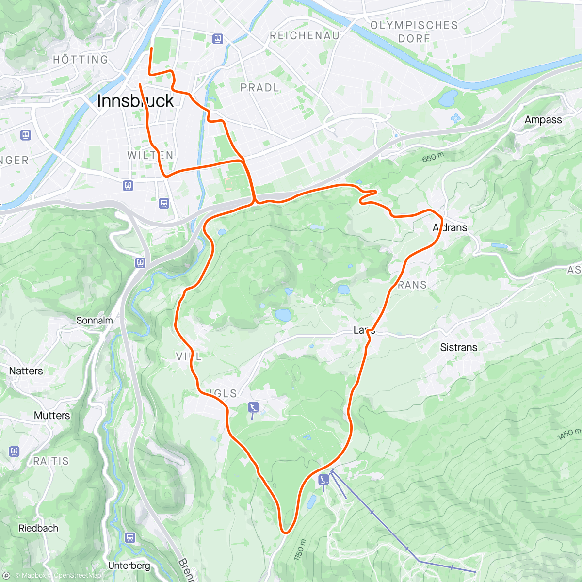 Карта физической активности (Zwift - New Workout in Innsbruck)