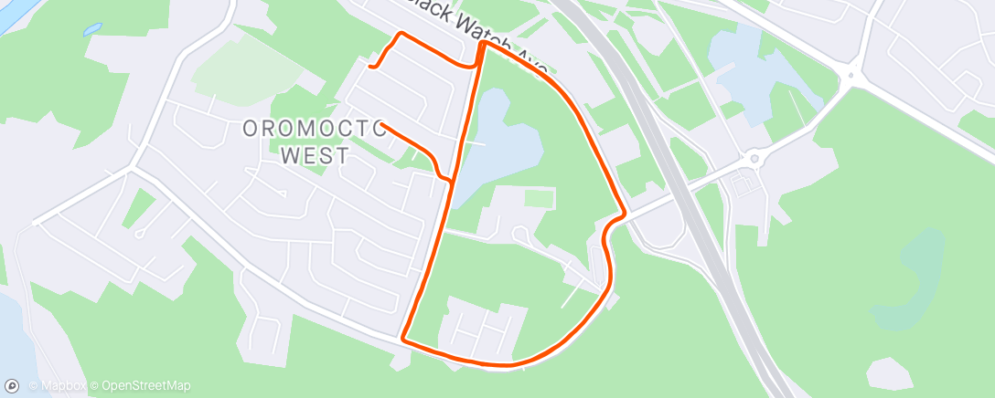 Map of the activity, Afternoon Tempo Run