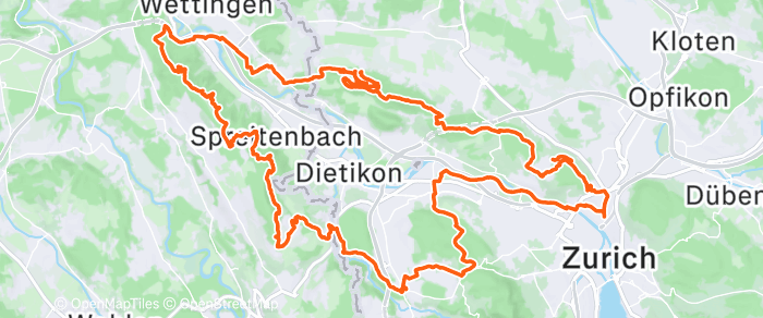 Route map of Wettingen Loop