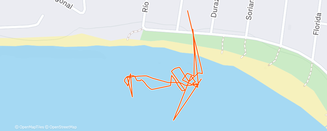 Map of the activity, Nado vespertino