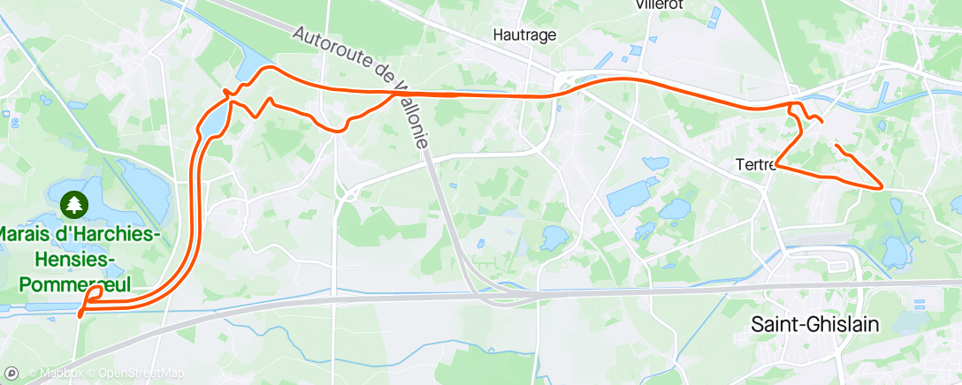 Map of the activity, Dernière longue sortie pour accompagner mon poto Filippo au marathon de visé